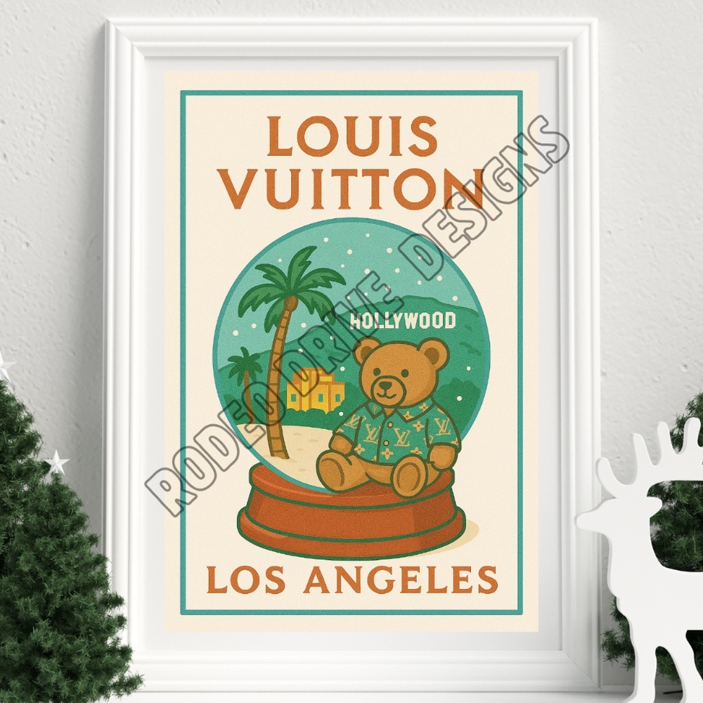 Louis Vuitton Los Angeles Bear Print 11x17 BY Rodeo Drive Designs